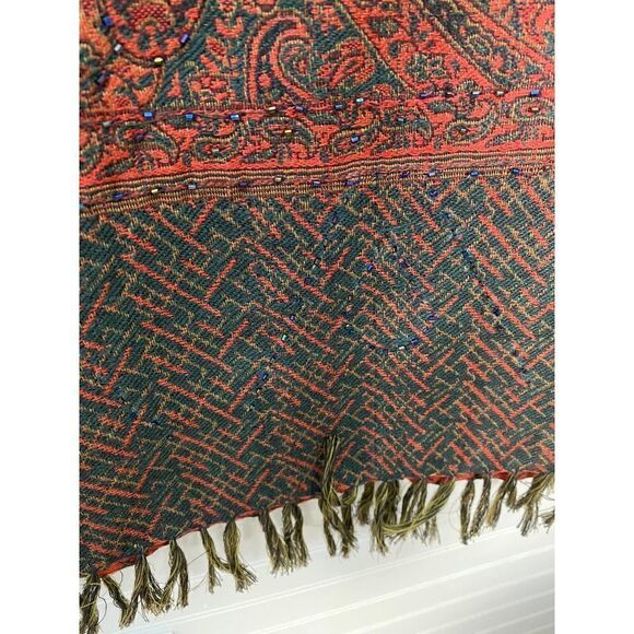 Nouveaux Vintage Skirt  Straight Pencil Lined Beads Paisley - Picture 5 of 10